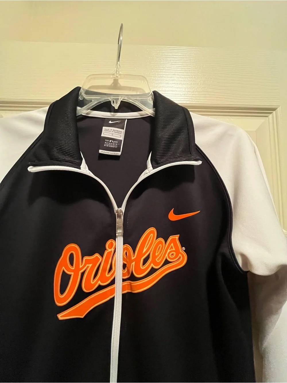 Nike Black & White Orioles Full-Zip Performance Jacket with Orange Logo